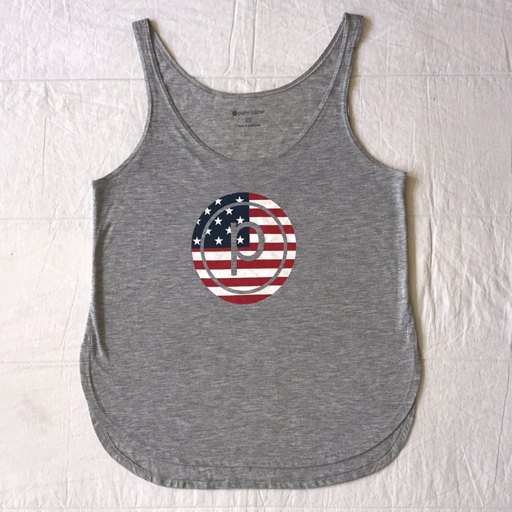 Pure Barre branded tank top / American Flag